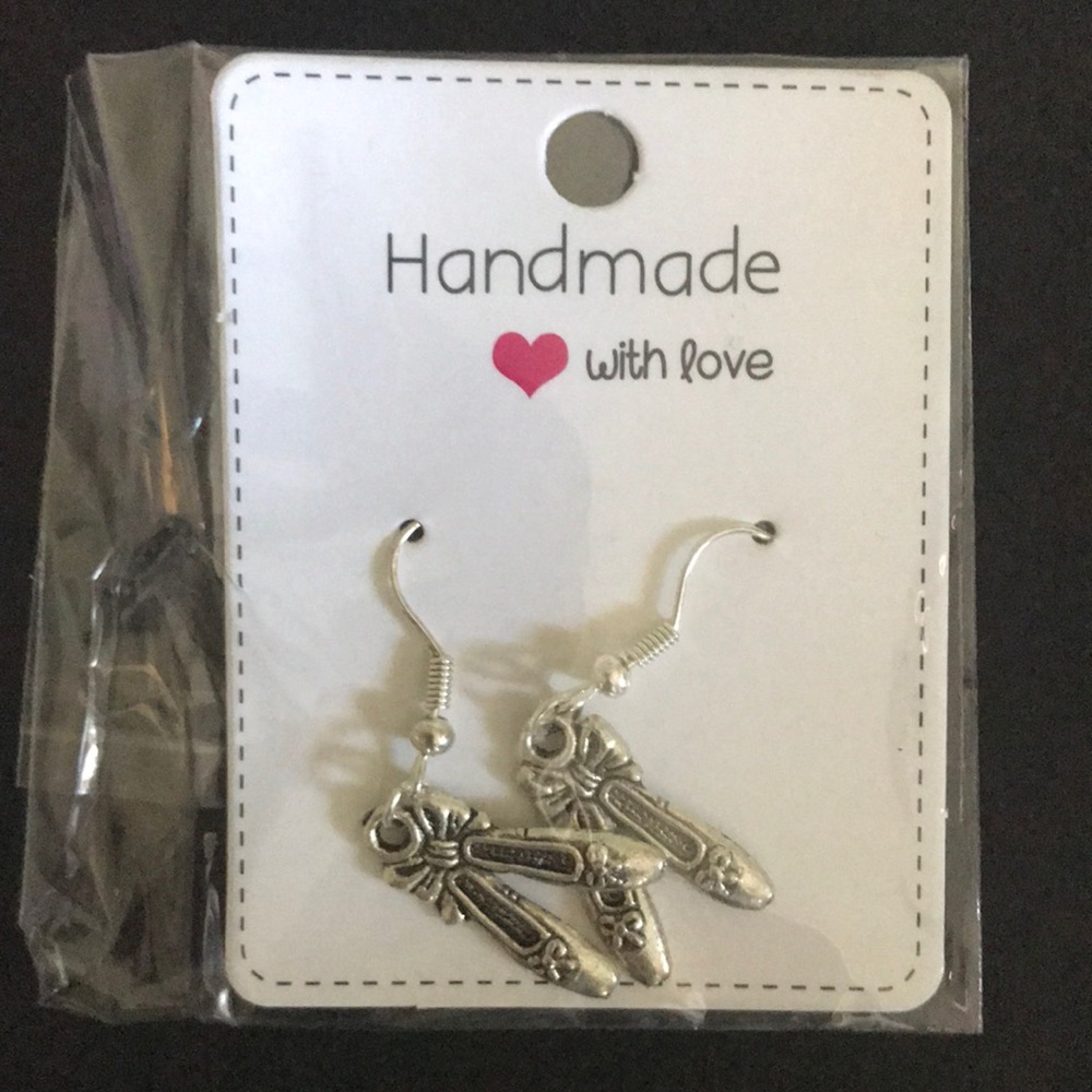 Ballet shoe earrings